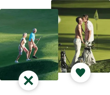 Illustration von einer Auswahl zwischen Strand oder Bergen